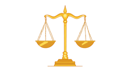 scales of justice isolated on white background 