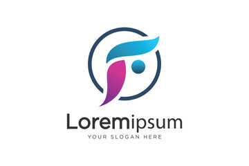 minimalist letter f logo. simple monogram F letter logo design template elements.