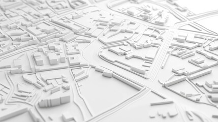 Fototapeta premium Gray color 3d map on white background