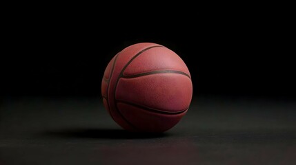 Obraz premium Red Basketball On Dark Background