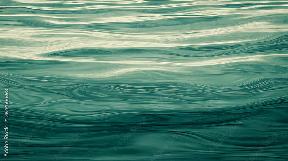 Poster emerald depths an abstract depiction of fluid dynamics and aqueous textures in motion