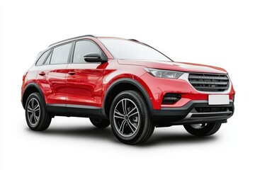 Obraz premium Red suv car transportation automobile.