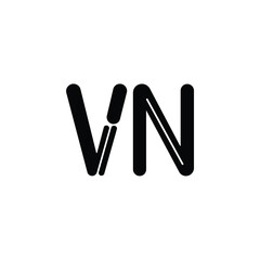 VN monogram logo design letter text name symbol monochrome logotype alphabet character simple logo
