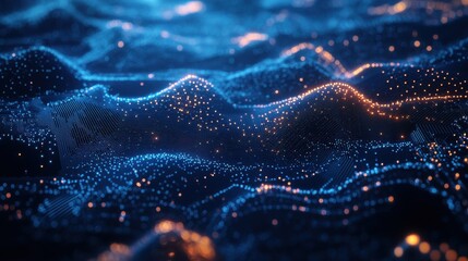 Blue circuit board with intricate network of dots and lines, technology, electronics, motherboard, computer