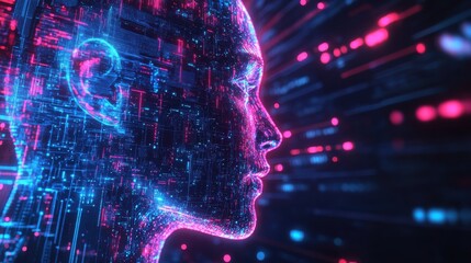 Abstract circuit cyberspace design with electronic circuit board , technology, futuristic, AI, generative, digital