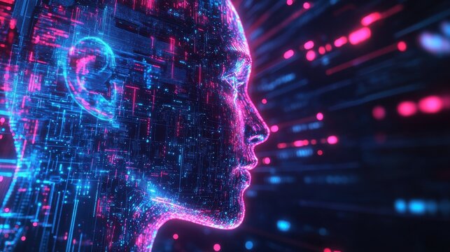 Abstract circuit cyberspace design with electronic circuit board , technology, futuristic, AI, generative, digital