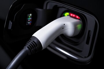 Charging station features sleek connector with illuminated statu