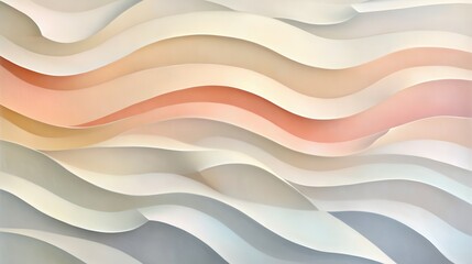 Obraz premium Serene abstract wavy lines in pastel tones flow gracefully, creating an artistic texture that exudes calmness and elegance