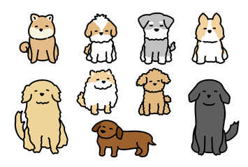 いろいろな犬のイラストセット