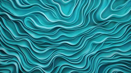 Obraz premium Abstract Flowing Turquoise and Teal Rippling Lines