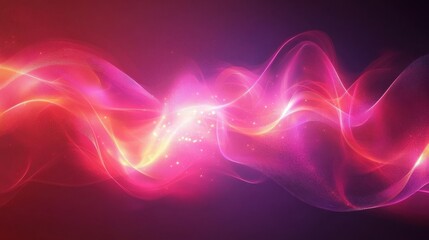 Fototapeta premium Red and pink abstract light waves on dark background. Flowing energy texture with smooth curves. Futuristic motion design for banners, backgrounds, and dynamic visual concepts.