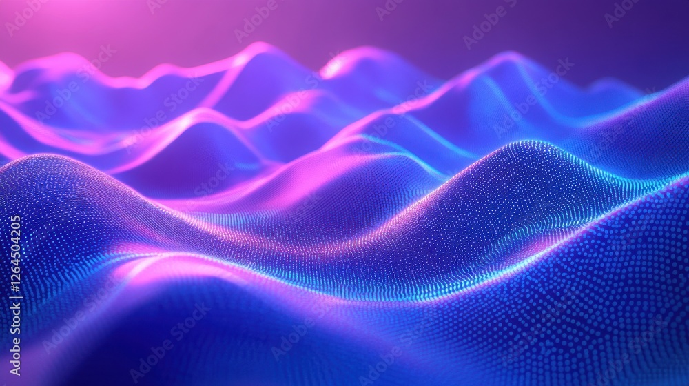 Poster glowing blue digital rays texture. design concept. 3d rendering.
