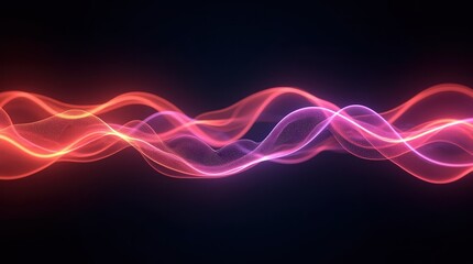 Abstract wave lines pattern, intense electric blue and vibrant purple neon streams, moving dynamically in a cyberpunk-inspired aesthetic, isolated on a black background