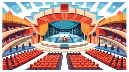 The expansive concert hall creates a sense of anticipation and excitement for the performance.