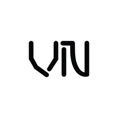 VN monogram logo design letter text name symbol monochrome logotype alphabet character simple logo