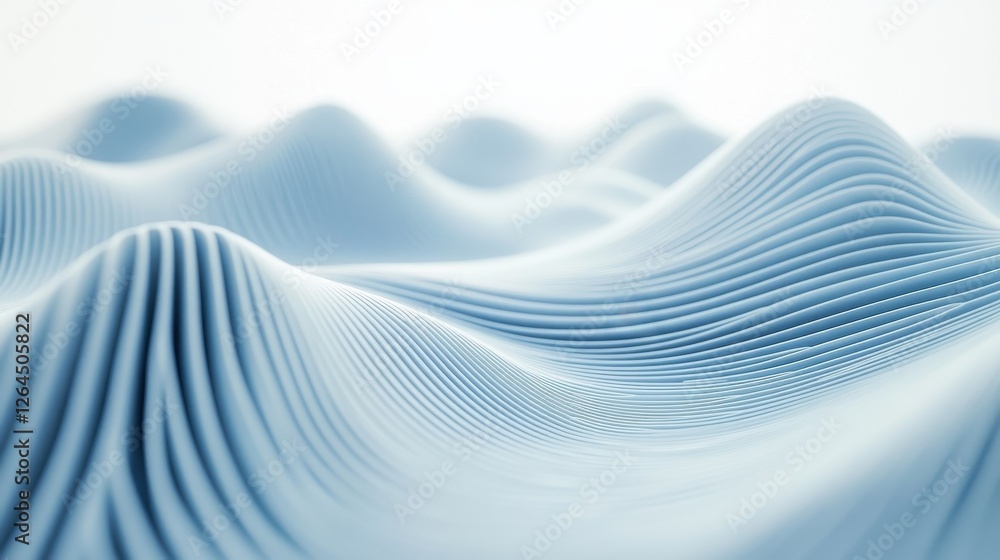 Poster modern white background with thin blue lines forming an abstract wave pattern, creating a sleek and 