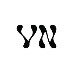 VN monogram logo design letter text name symbol monochrome logotype alphabet character simple logo
