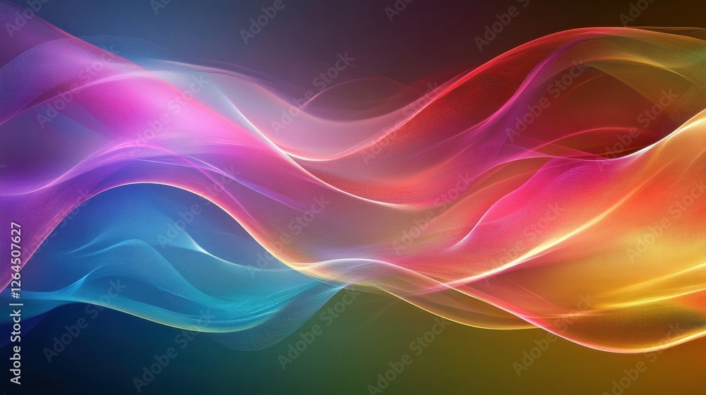 Poster an abstract design of colorful lines and waves