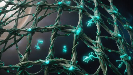 Obraz premium Intricate Network of Bioluminescent Neural Connections