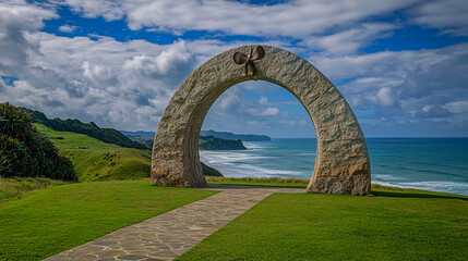 Scenic Rainbow Warrior Memorial in Matauri Bay