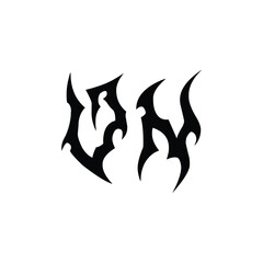 VN monogram logo design letter text name symbol monochrome logotype alphabet character simple logo