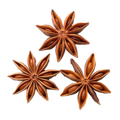 Close-up of star anise spices in detailed view, natural style, isolated, culinary and seasoning
