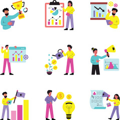 Online Payment Concept vector illustration Set 1.  isolated on white Background.