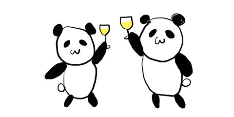 かわいいパンダのゆるキャラアート