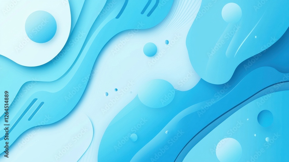 Poster vector light blue background with smooth gradients and simple shapes, ideal for web and graphic desi