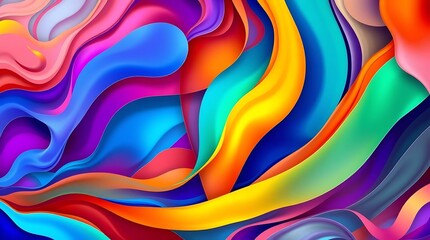 Obraz premium High-resolution abstract background image featuring dynamic interplay of vibrant colors and organic shapes, rendered in a hyperrealistic style with sharp details and smooth gradient.