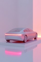 Sleek futuristic car design with minimalistic features and vibra