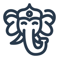 Ganesha Icon with Sacred Symbol and Divine Expression