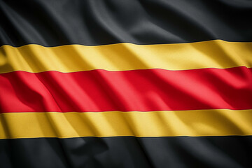 Fototapeta premium Uganda National Flag: Rich Colors and Draped Fabric