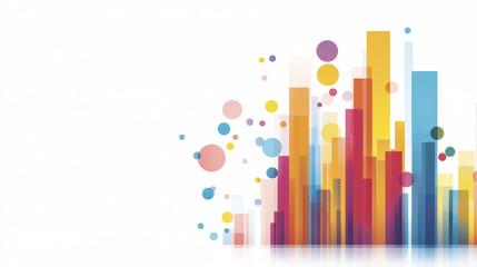 Fototapeta premium Colorful infographic with vibrant bars and circles on white background