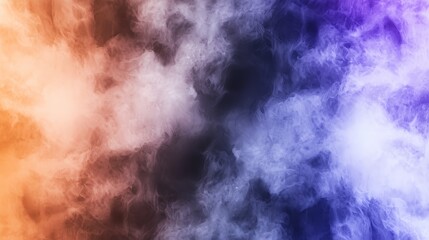 Fototapeta premium Abstract colorful smoke texture in motion with vibrant orange and purple hues blending seamlessly.