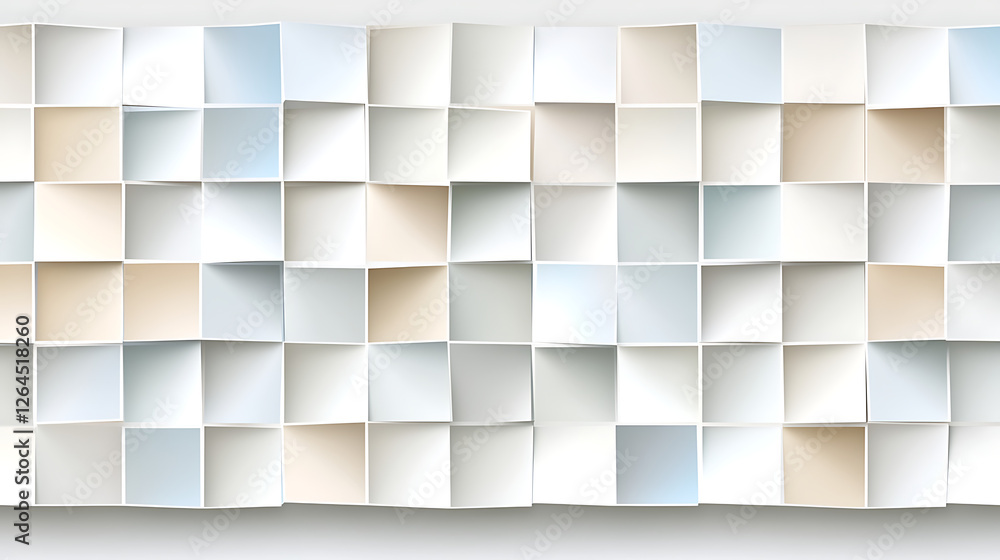 Poster geometric abstract surface with colorful square tiles and dynamic light display for creative wall ar