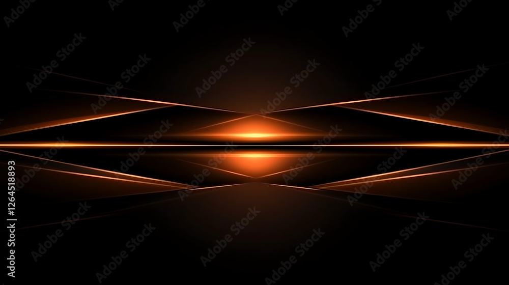 Poster geometric symmetry with luminous bronze lines on a deep background radiating visual harmony