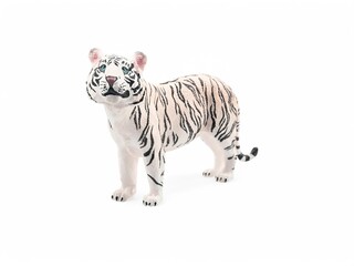 Fototapeta premium white tiger miniature toy with white background