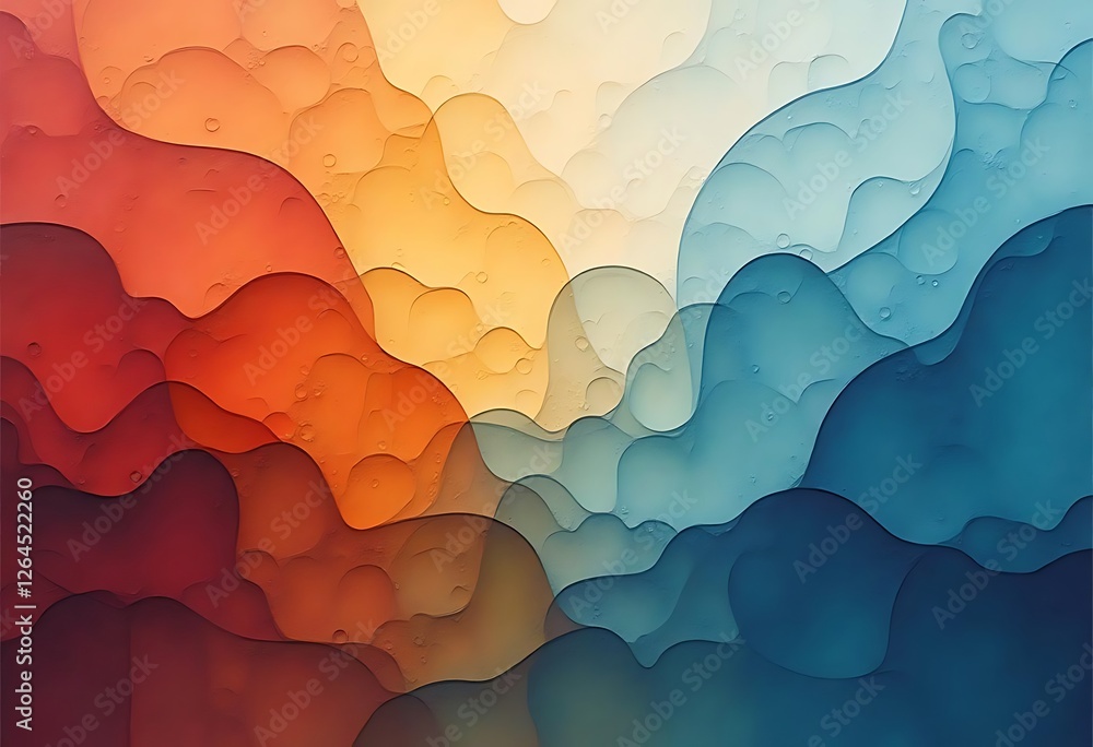 Poster generative ai abstract fluid art featuring warm and cool color gradients