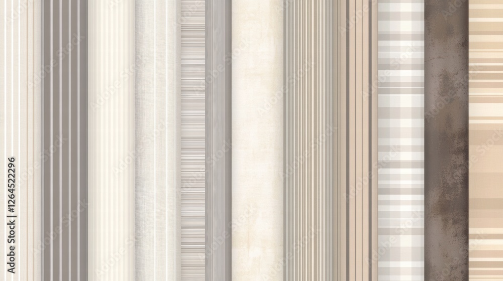 Poster vertical striped patterns in neutral colors creating a modern aesthetic in interior design. generati
