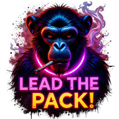 Hand drawn MONKEY with lettering illustration