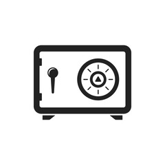 Metal bank safe icon in flat style. Money vault vector illustration on isolated background. Storage sign business concept.