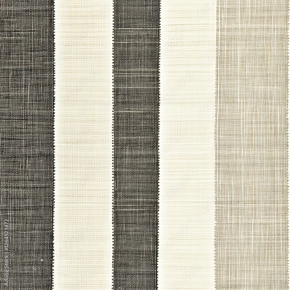Poster textile design featuring alternating bold and subtle striped patterns in neutral tones for modern de