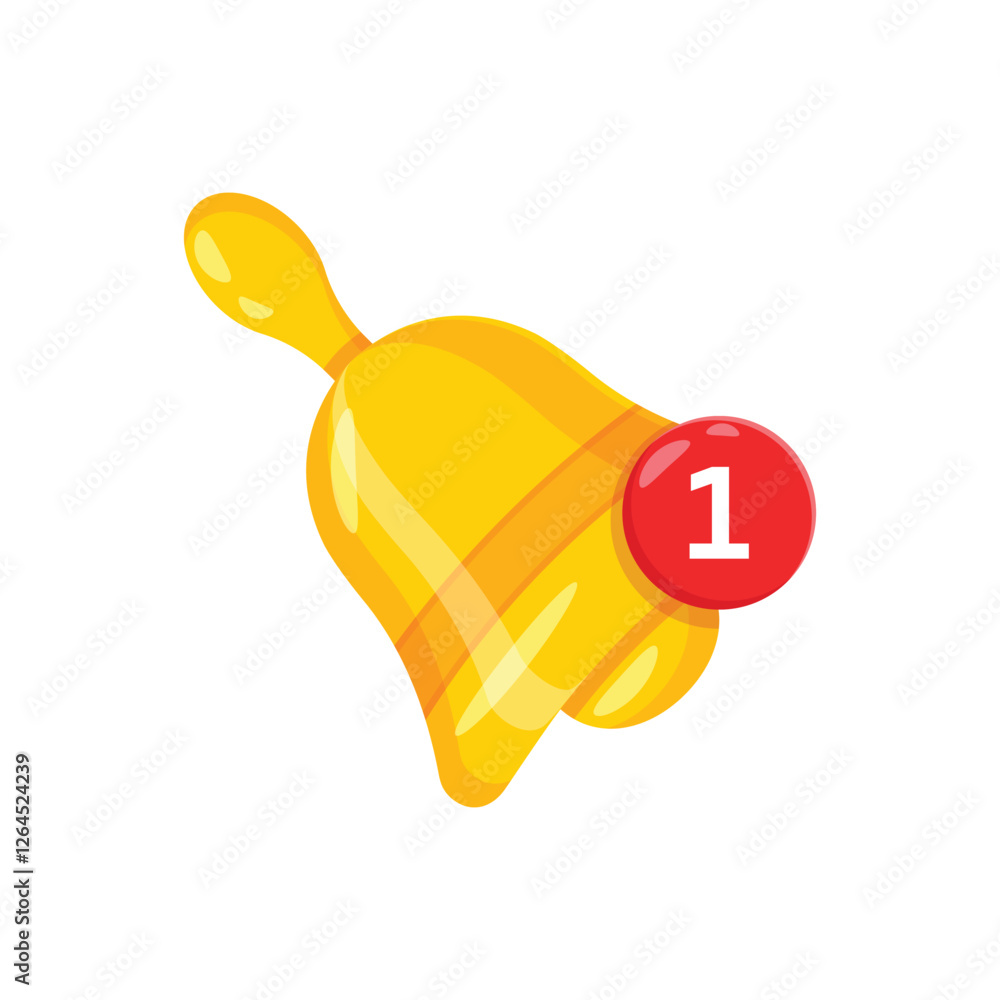 Poster notification bell icon in flat style. incoming inbox message vector illustration on isolated backgro