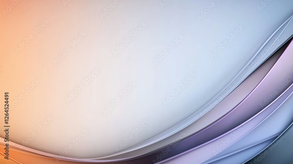 Poster abstract wavy lines in gradient colors creating a smooth, modern background with orange and blue hue