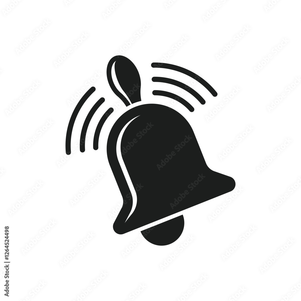 Poster notification bell icon in flat style. incoming inbox message vector illustration on isolated backgro