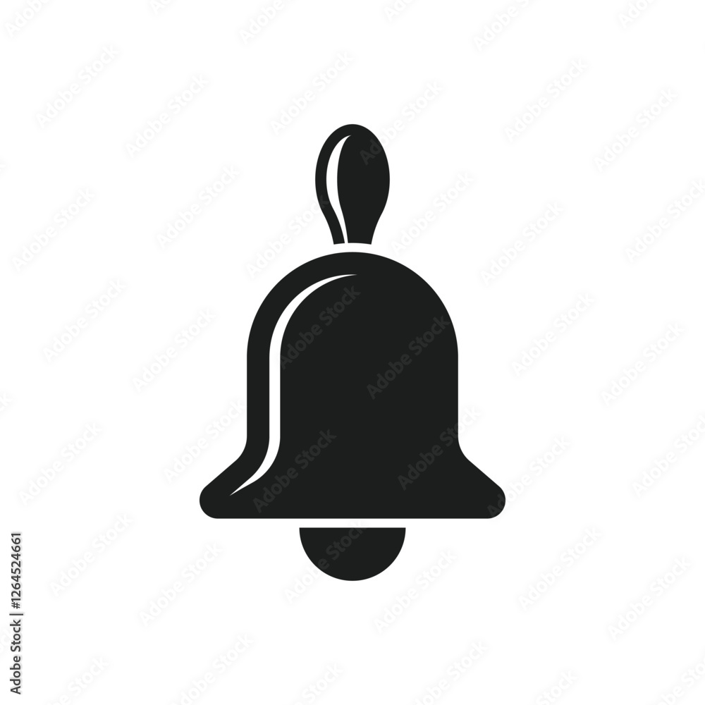 Aufkleber notification bell icon in flat style. incoming inbox message vector illustration on isolated backgro
