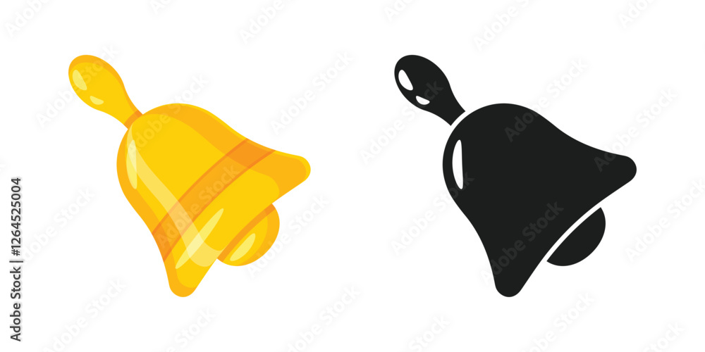 Poster notification bell icon in flat style. incoming inbox message vector illustration on isolated backgro
