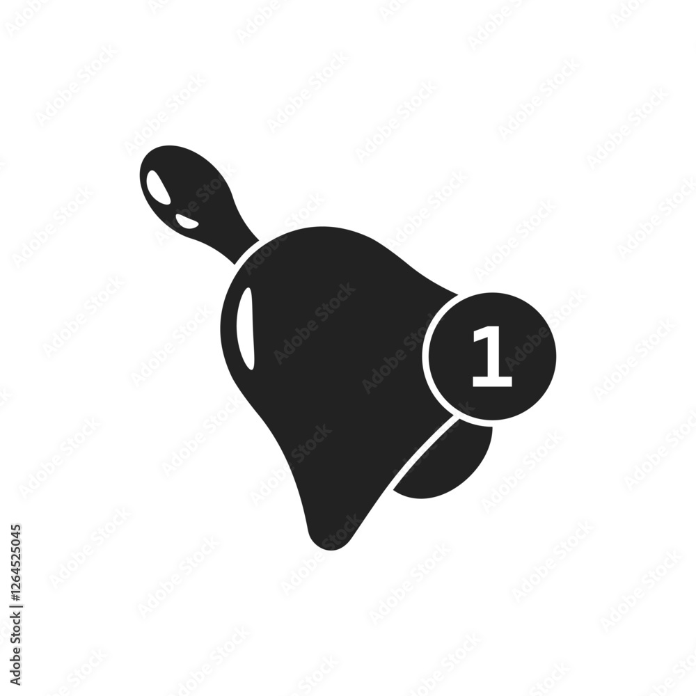Poster notification bell icon in flat style. incoming inbox message vector illustration on isolated backgro