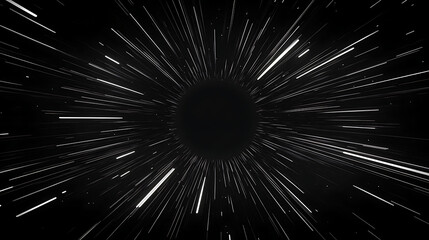 Obraz premium Hyperspace Tunnel Effect with Speeding Light Streaks on Dark Background Creates Sense of Velocity